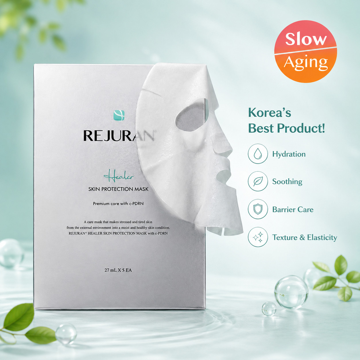 K-Beauty REJURAN PDRN 27ml x5 + Biodance Collagen 34g x4 Sheet Mask Set