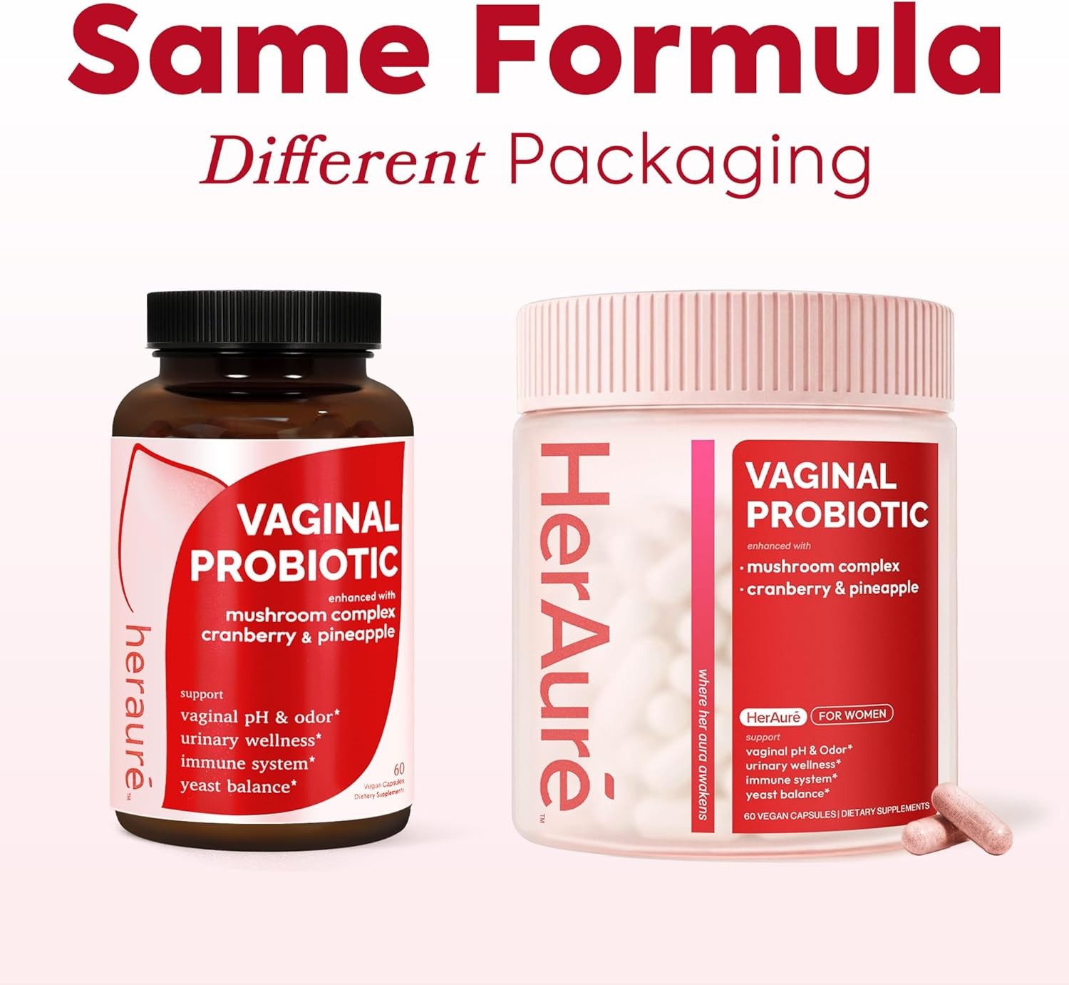 HerAure Vaginal Probiotics for Women – pH Balance, Healthy Vaginal Odor, 60CT