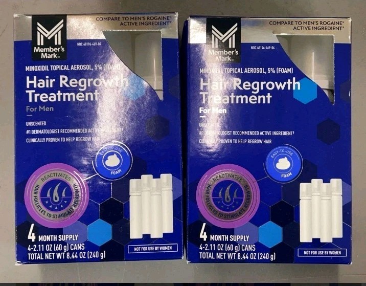 2 Boxes – Minoxidil 5% Foam, 8.44 oz, 2X-120 Day Supply Hair Regrowth 8 Cans