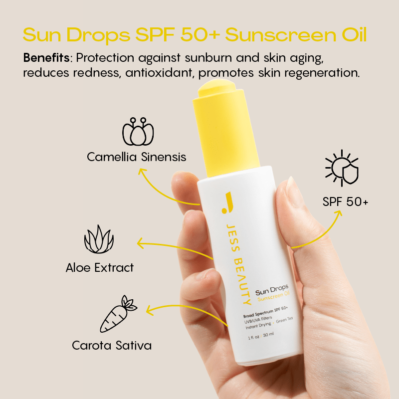 Jess Beauty sun Drops SPF 50 Sunscreen