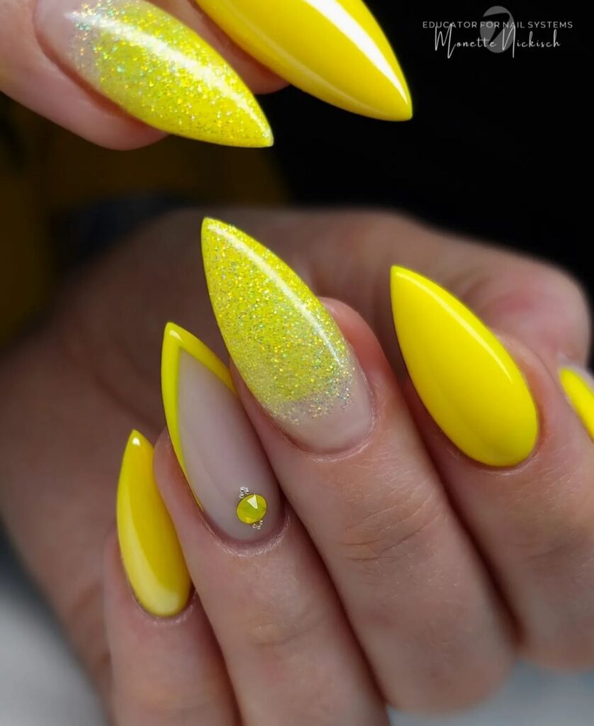 yellow nail designs