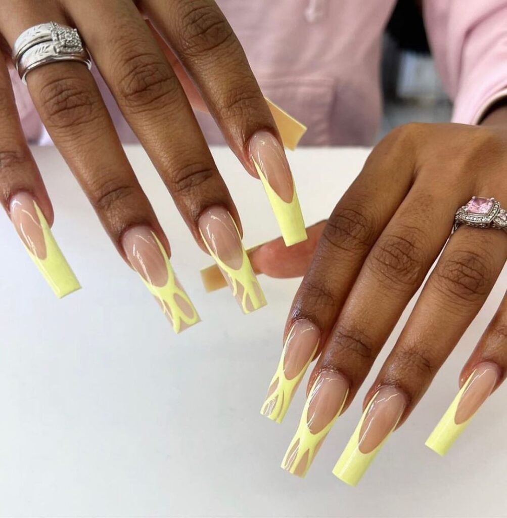 yellow nail designs