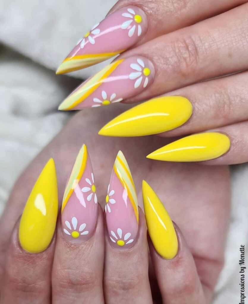 yellow nail designs