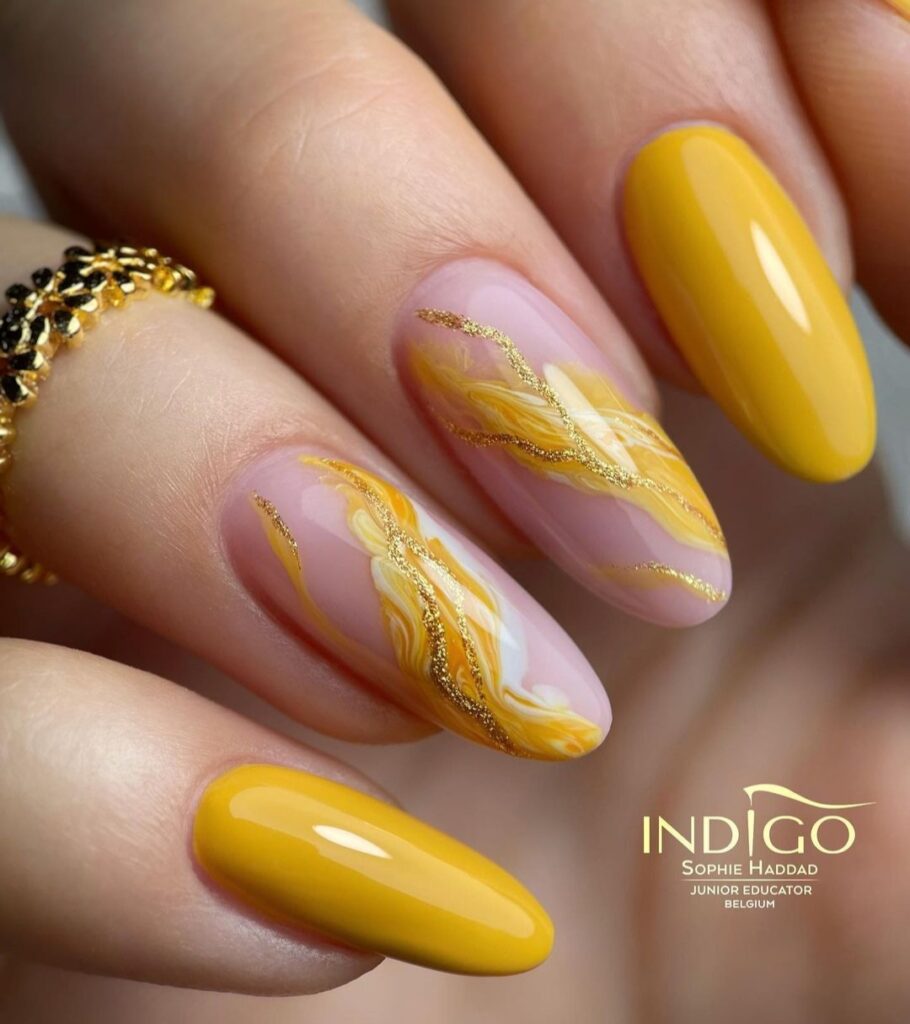 yellow nail designs