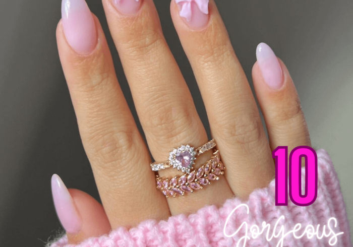 pink and white nail designs